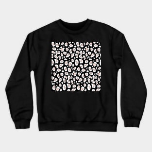Black and White Geometric Leopard Print Crewneck Sweatshirt
